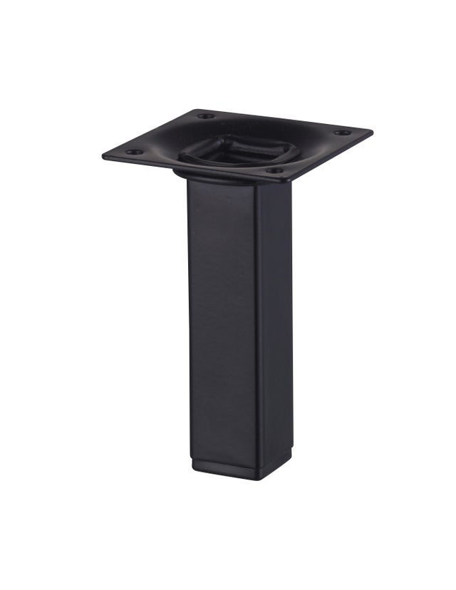 Pied de meuble carré en acier H.10 cm noir