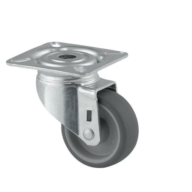 Roulette à platine pivotante caoutchouc Diam.50 mm 50 kg