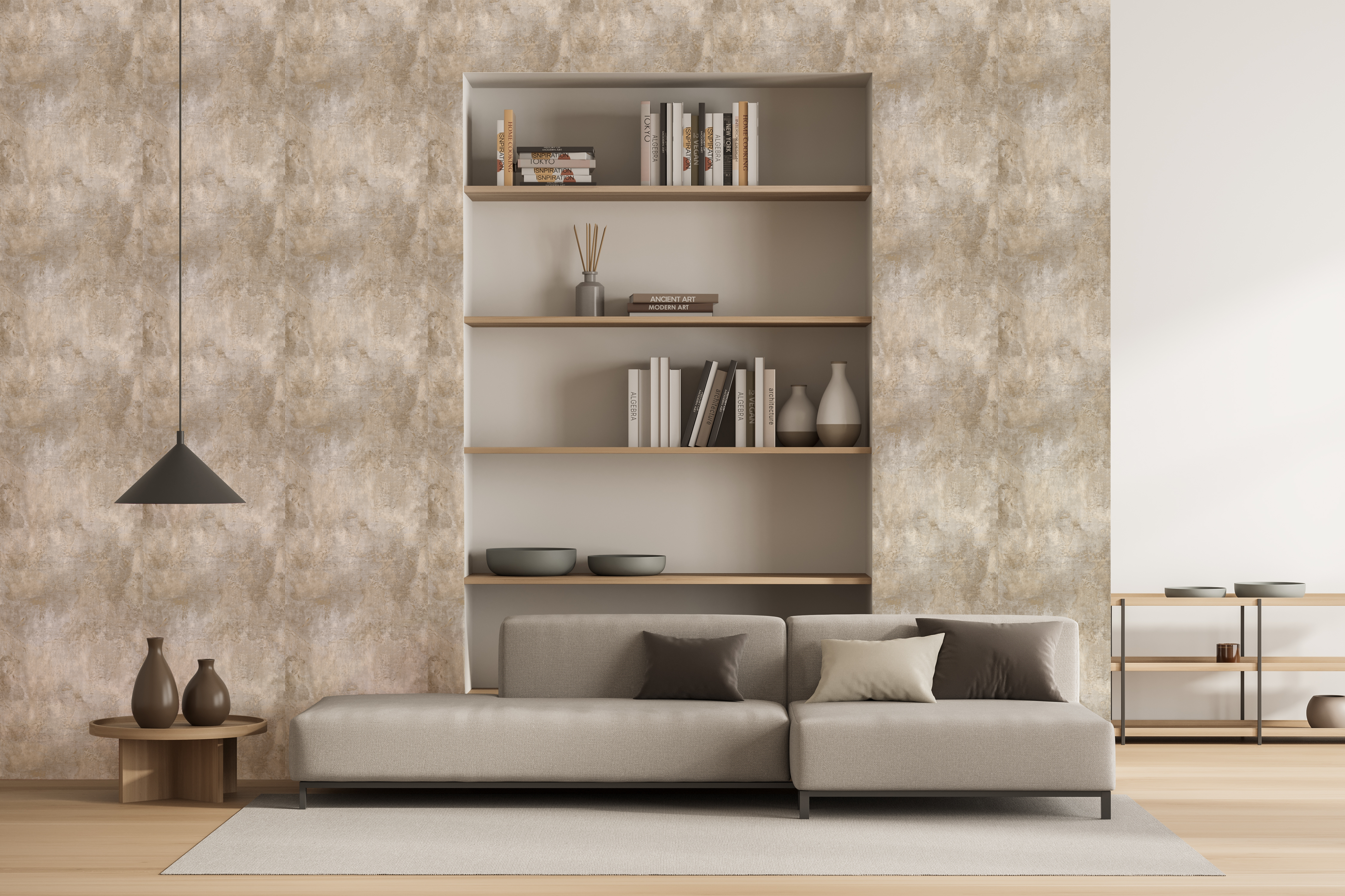 Tapeta Macedonian Wall Beton beżowa winylowa na flizelinie - 2