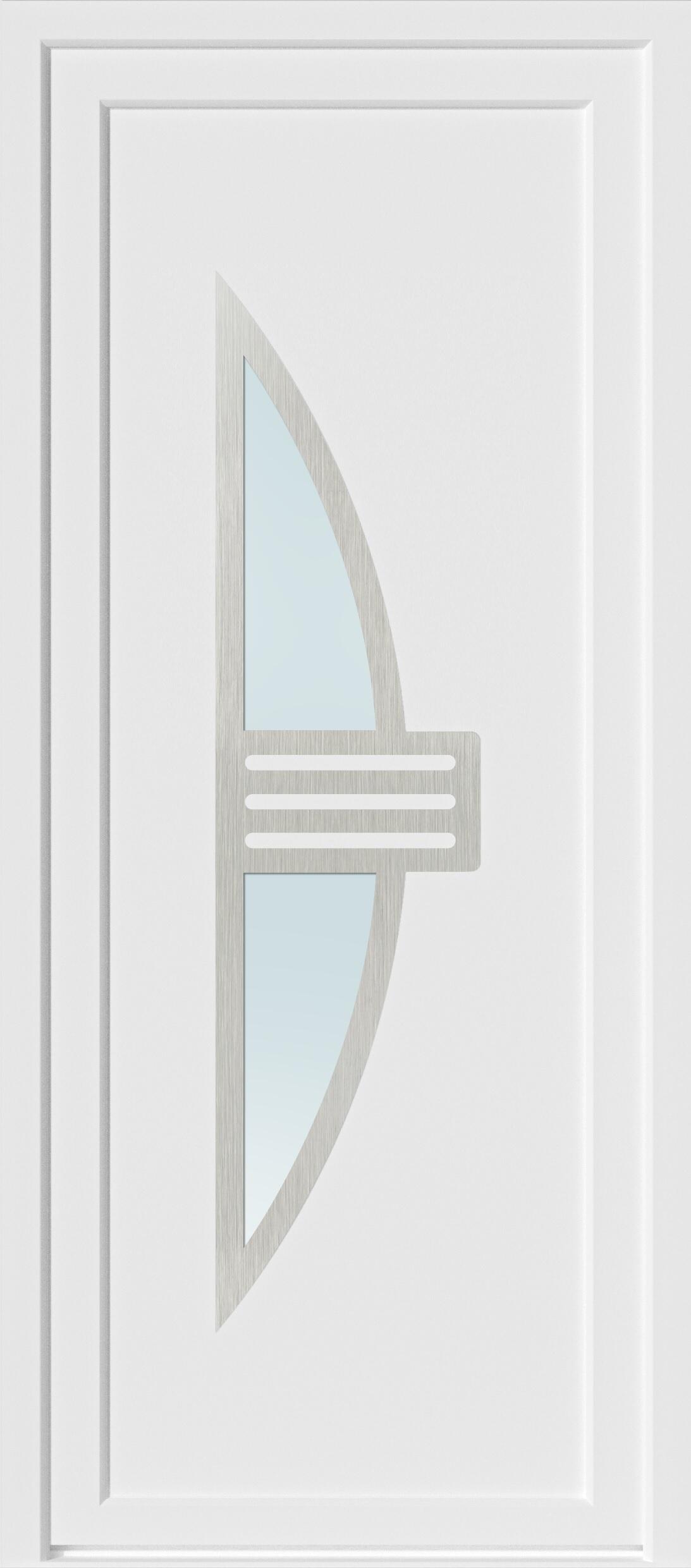 Porte d'entrée PVC blanc poussant gauche H.215 x l.90 cm Neptune - 5