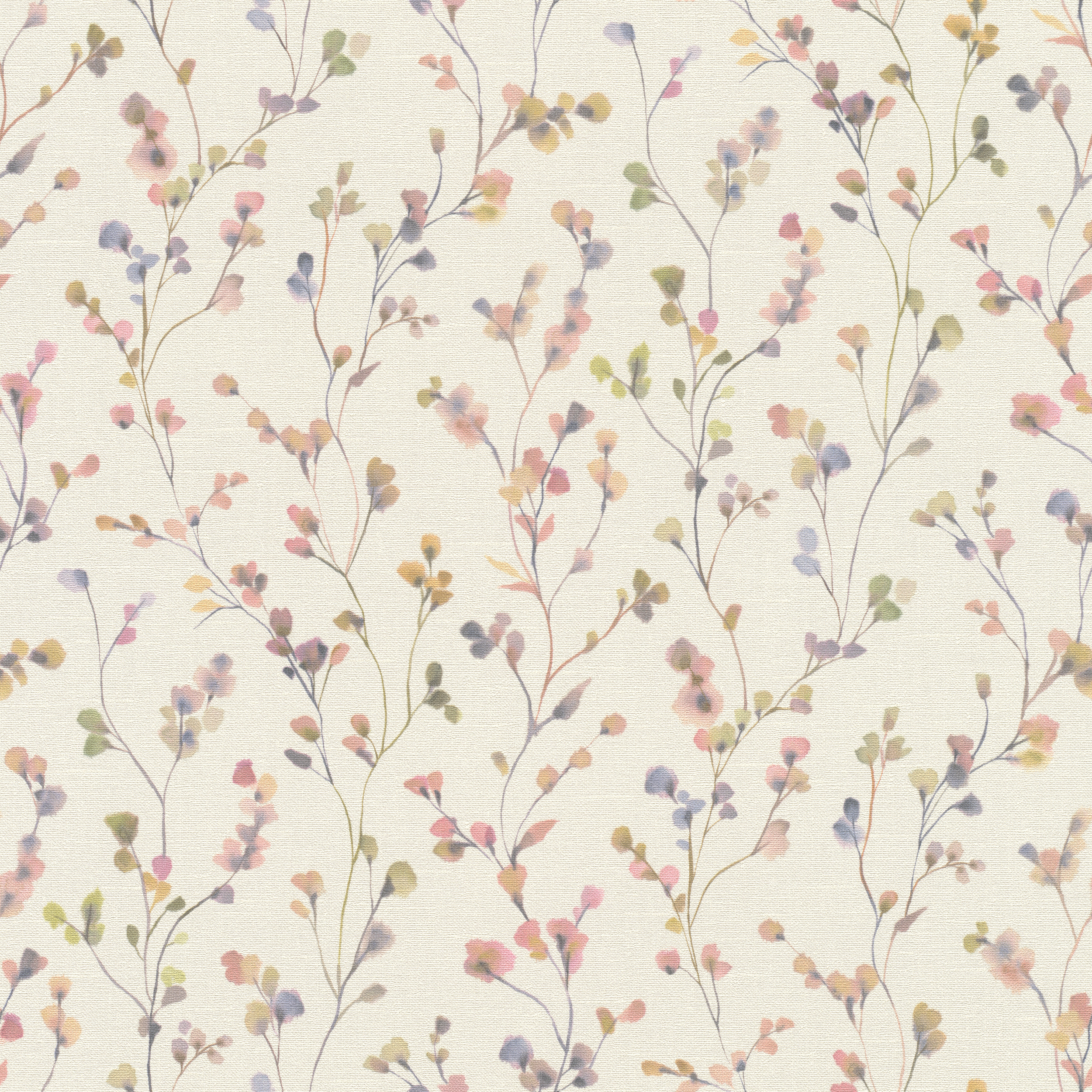 Papel pintado vinilo aplicación cola en pared Floral vegetal Harmony 3 486155 multicolor  RASCH 53cmx10.05m superlavable apto para cocinas o baños - 3