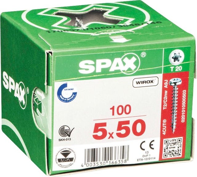 Vis bois Diam. 5 x 50 mm Boîte de 100 - SPAX 
