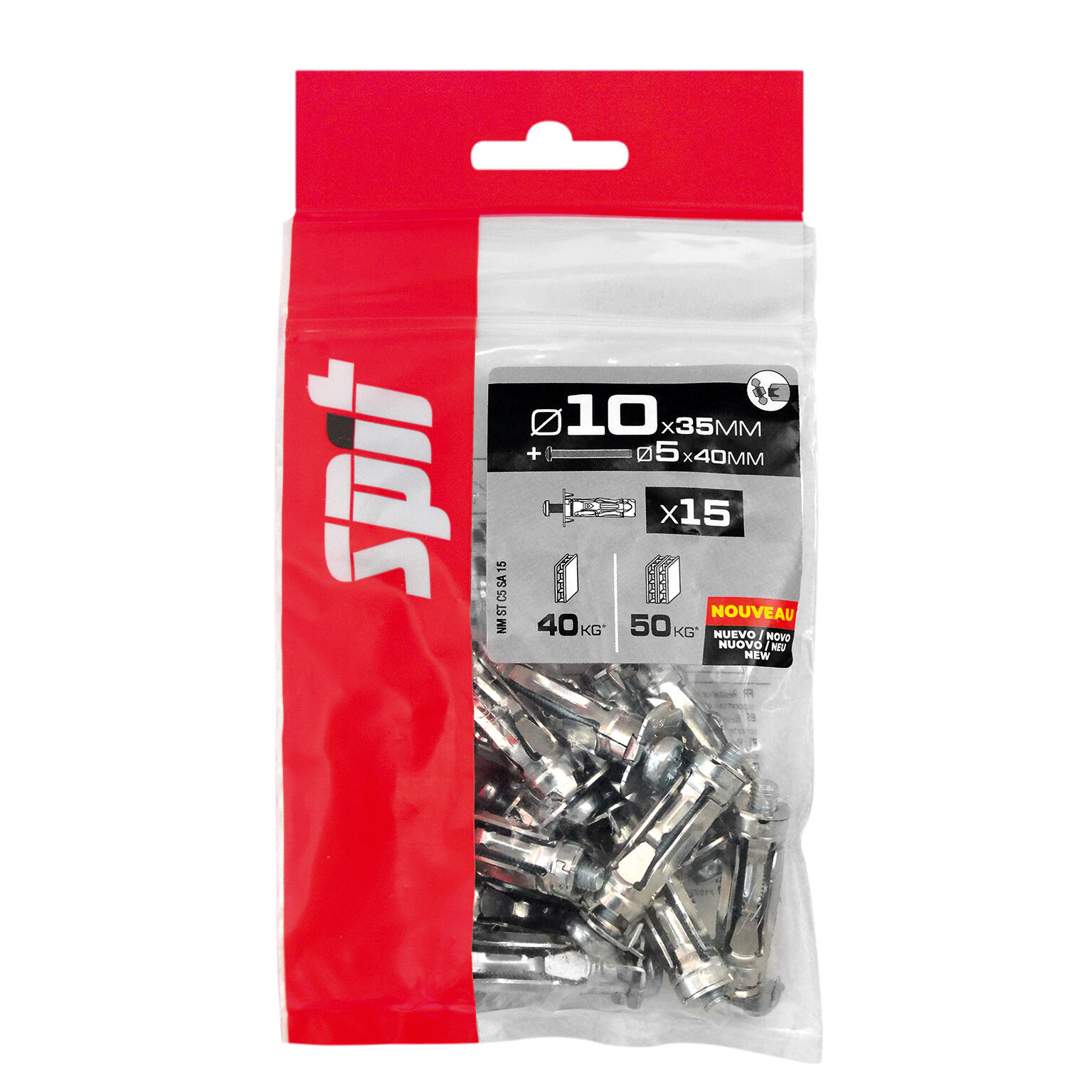 Cheville à expansion pour matériaux creux Diam.10 mm x 35 mm - SPIT Stellix (lot de 15) - 2