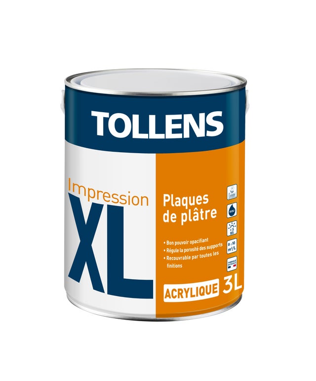Sous-couche plaque de plâtre acrylique 3 L - TOLLENS XL