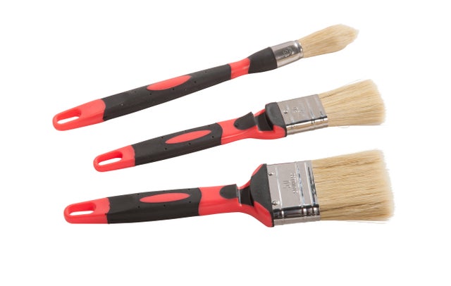 Pinceaux brosses plats et à rechampir pour peinture solvantée - KENSTON (lot de 3)