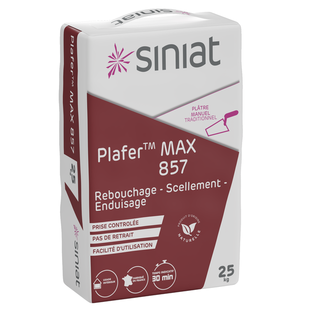 Plâtre en poudre 25 kg - Plafer Max 857 SINIAT