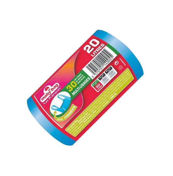 30 sacs bretelles bleu 20L