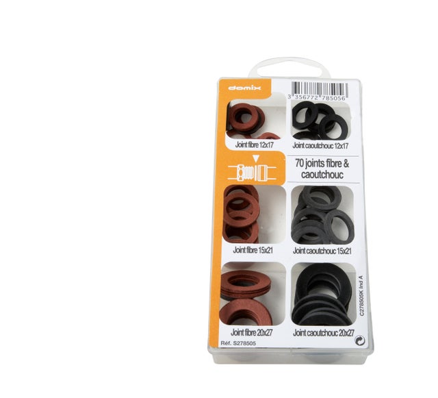 Coffret de 70 joints fibre et caoutchouc - COMAP