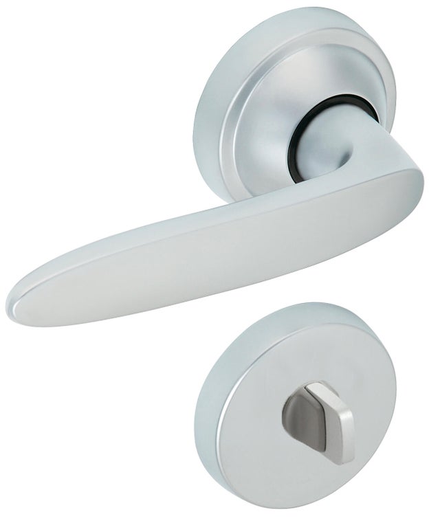 Poignées de porte sur rosace chrome velours  JAZZ ZAMAK x2 - VACHETTE 