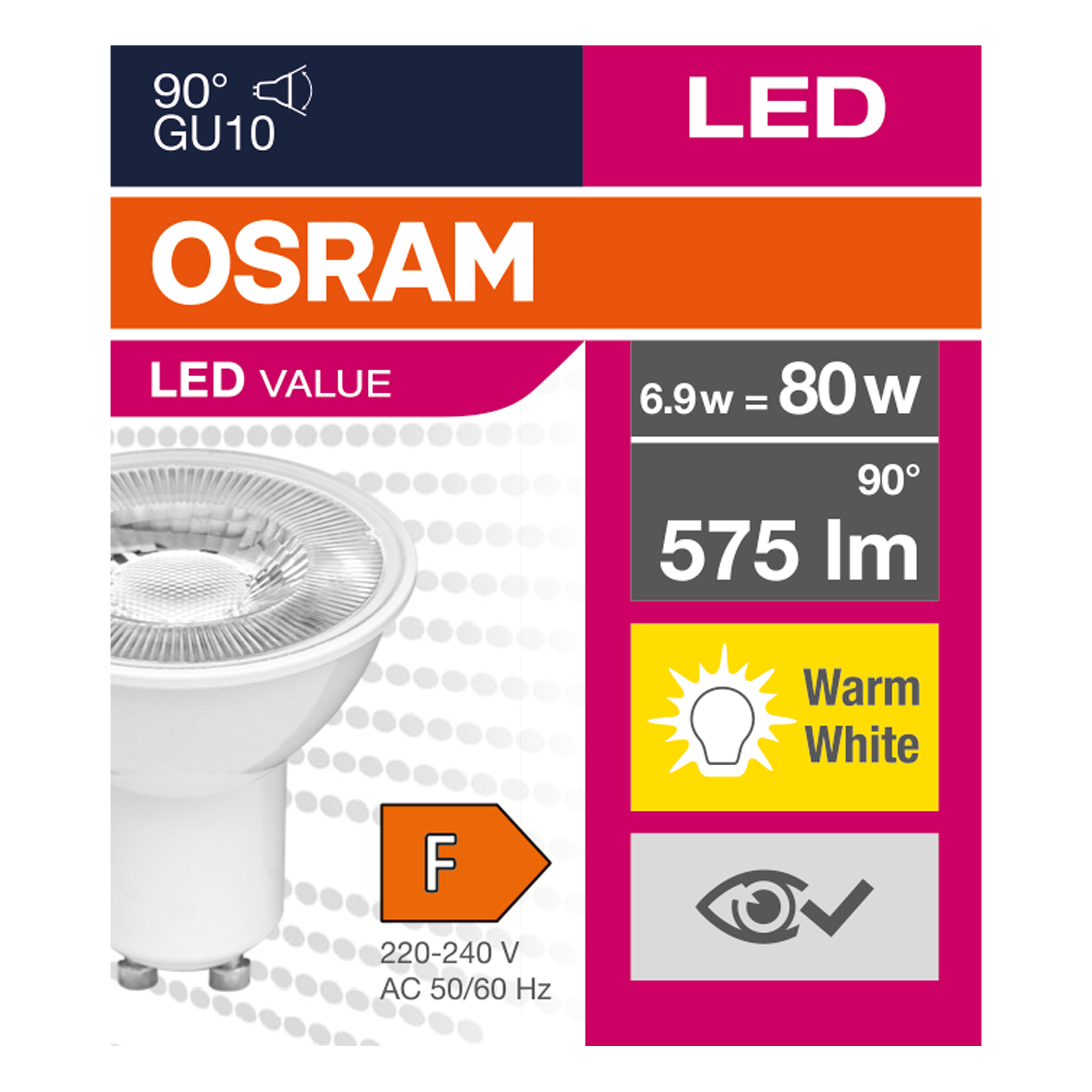 Żarówka LED GU10 6,9 W 575 lm Ciepła biel Osram - 3