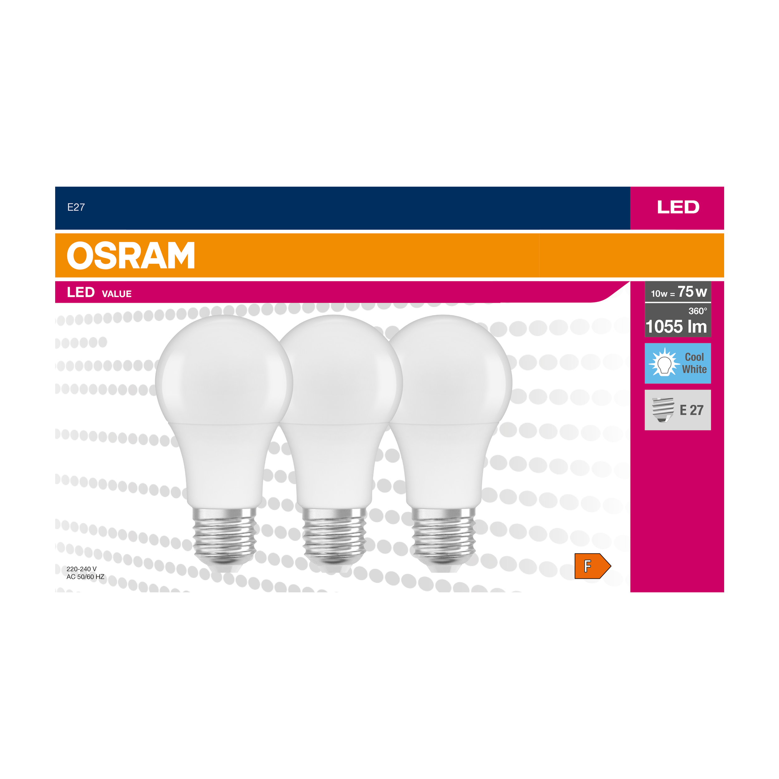 Żarówka LED 3 szt. E27 10 W 1055 lm Neutralna biel Osram - 3