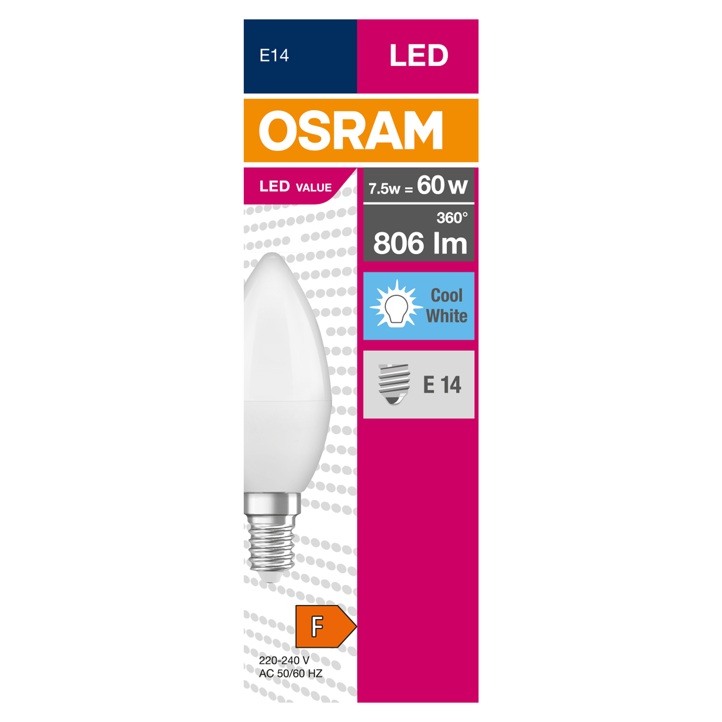Żarówka LED E14 7,5 W 806 lm Neutralna biel Osram - 3