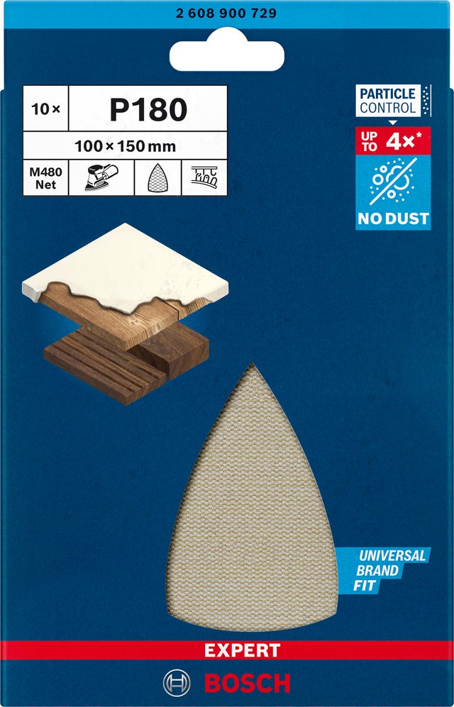 Papier abrasif pour ponceuse delta 100x150 mm lot de 10 - M480 Expert BOSCH