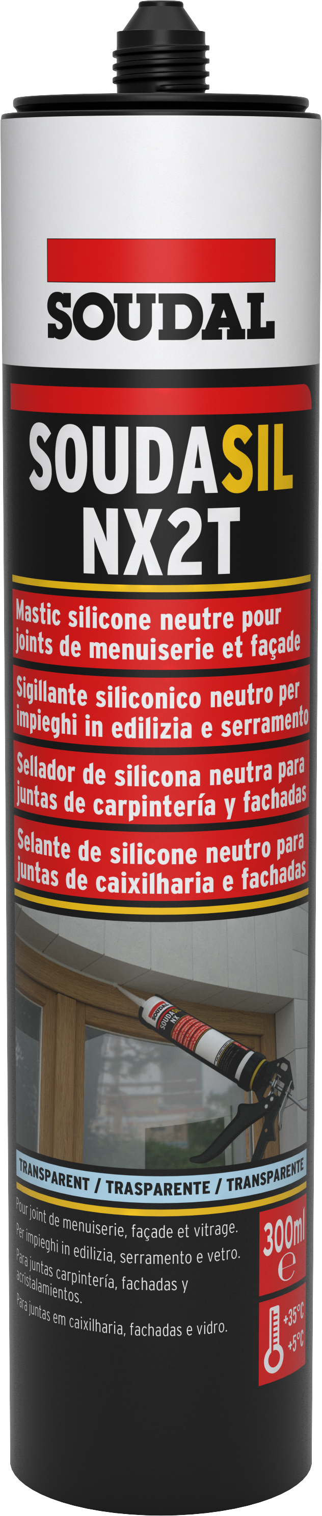 Mastic multi-usage transparent 300 ml Soudasil NX2T - SOUDAL