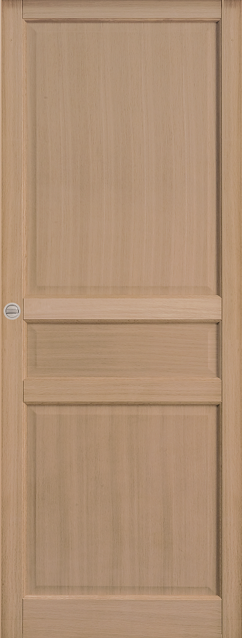 Porte coulissante seule Jade bois brut Larg.83 cm pleine entaillée