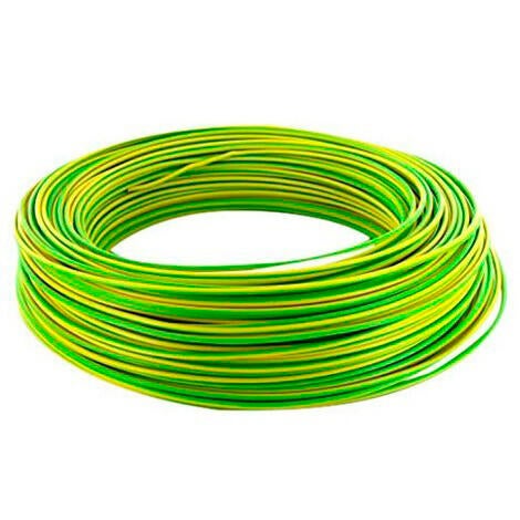Fil électrique HO7VU 1.5 mm² 10 m  jaune-vert- MIGUELEZ SL