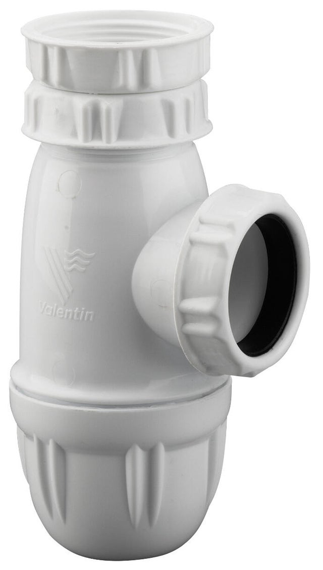 Siphon pour évier 1 cuve Diam.40 mm réglable en hauteur blanc NF - VALENTIN