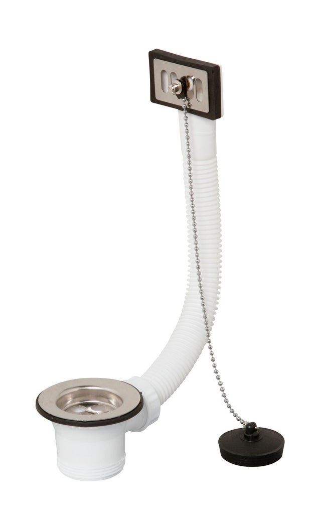 Bonde à bouchon inox pour évier avec ou sans trop plein Diam.50 mm - VALENTIN