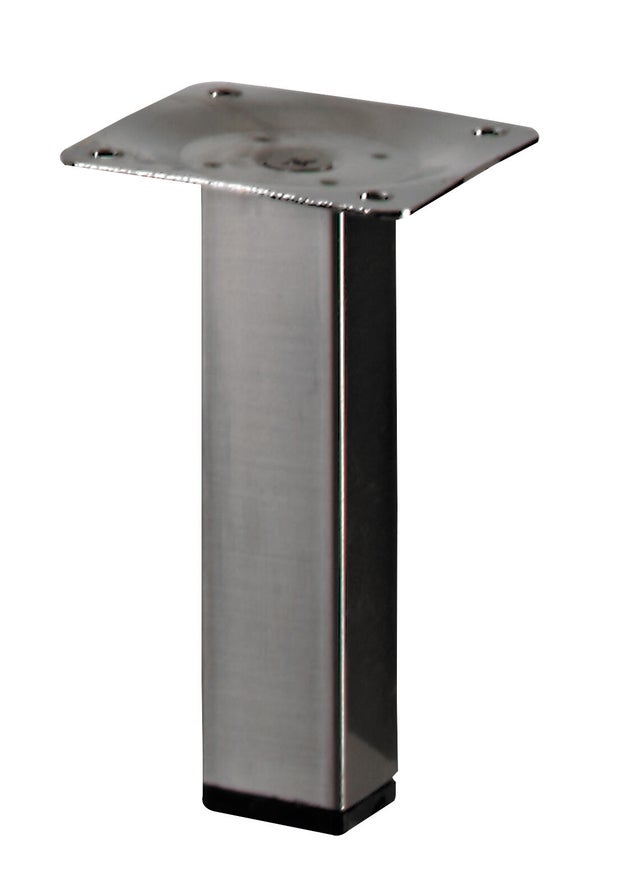 Pied de meuble carré aspect inox H.10 cm 2,5 x 2,5 cm - HETTICH