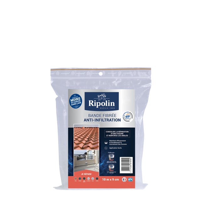 Bande fibrée anti-infiltration Long.10 m x Larg.9 cm - RIPOLIN