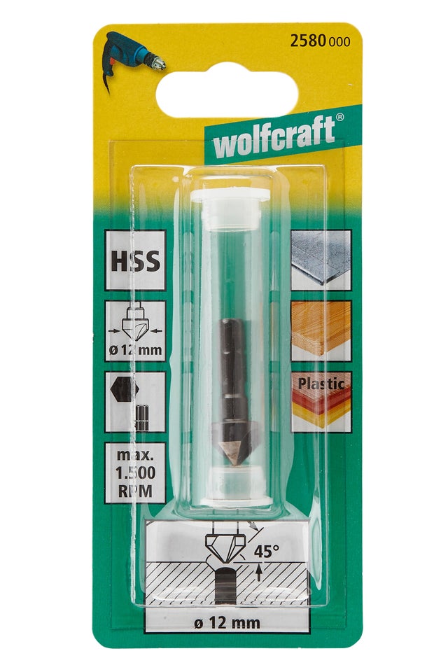 Foret fraisoir 3 tranchants Diam.5 à 12 mm - WOLFCRAFT