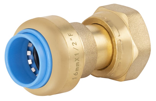 Raccord femelle écrou libre F.15X21(1/2'') universel cuivre / multicouche / PER automatique Diam.16 mm - TOUT PUSH