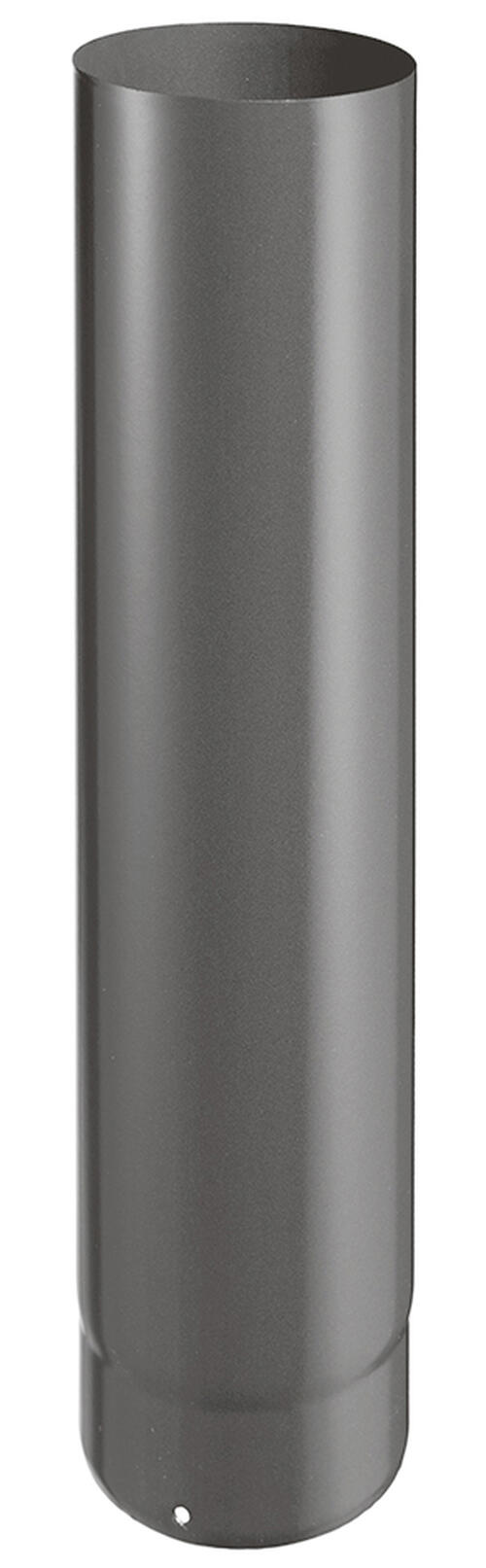 Elément droit Long. 50 cm raccordement émail 0,7 mm noir mat Ø125