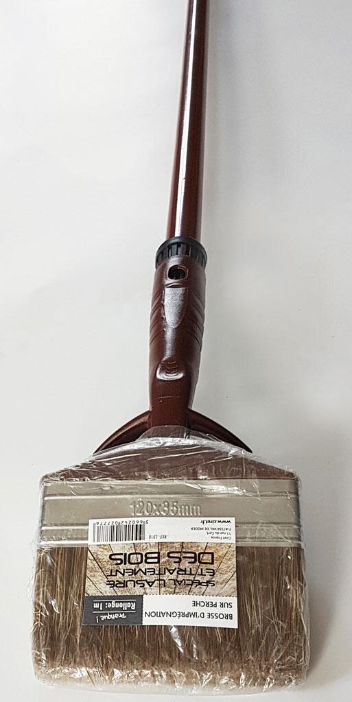 Pinceau brosse d'imprégnation sur perche L.1 m pour lasure l.120 mm