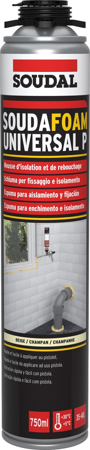 Mousse expansive universelle pistolable 750 ml Soudafoam Universal P - SOUDAL