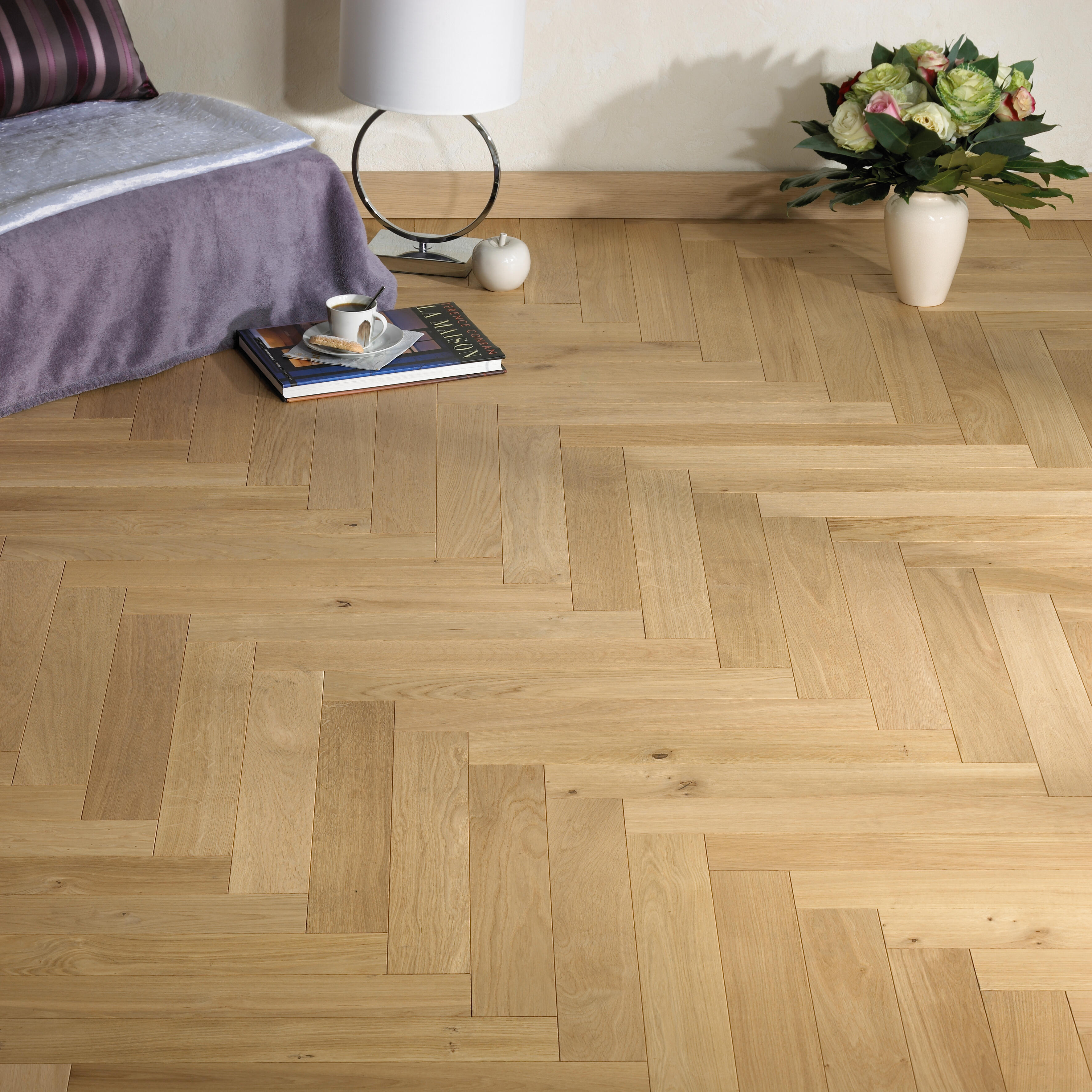 Parquet bois contrecollé à clipser Chêne naturel Bâton rompu Larg.9 cm — free download