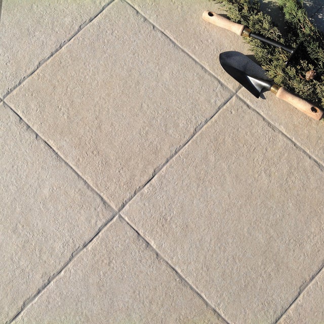 Carrelage sol extérieur effet pierre l.45 x L.45 cm - Alpilles Beige