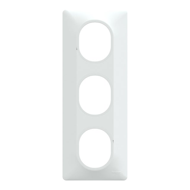Plaque de finition 3 postes blanche Ovalis - SCHNEIDER ELECTRIC