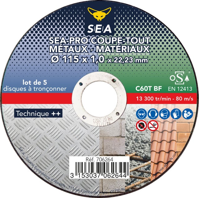 Disques multi matériaux Diam.155 mm Lot de 5  - SEA
