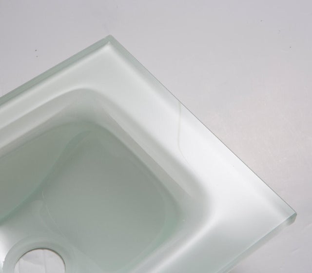 Vasque en verre blanc opaque l.40 x L.25 cm Tiny 2