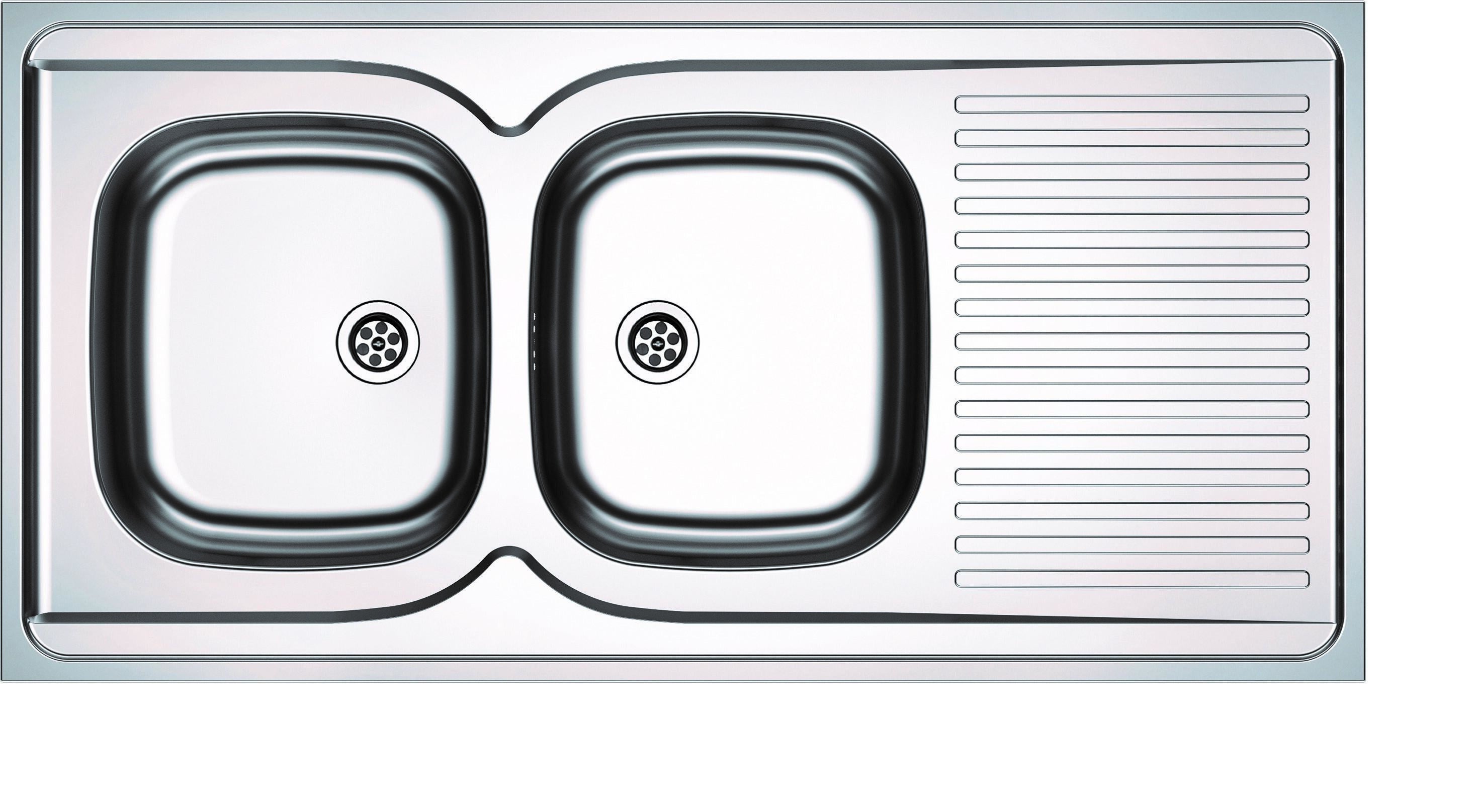 Evier à poser inox 2 bacs + égouttoir 120 x 60 cm - Man FRANKE | Bricoman