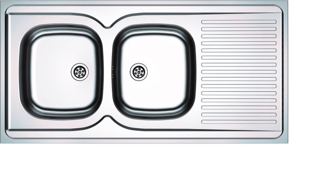 Evier à poser inox 2 bacs + égouttoir 120 x 60 cm - Man FRANKE