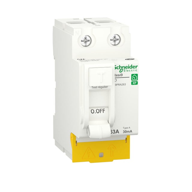 Interrupteur différentiel 2P 63A 30MA type A RESI9 - SCHNEIDER