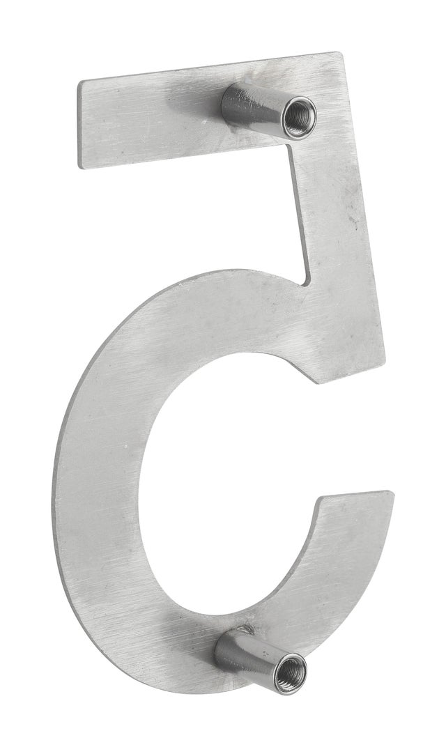 Chiffre 5 en inox à visser H.100 mm - THIRARD