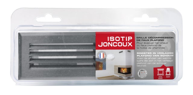Bouche de décompression lamelles inox 190 x 60 mm
