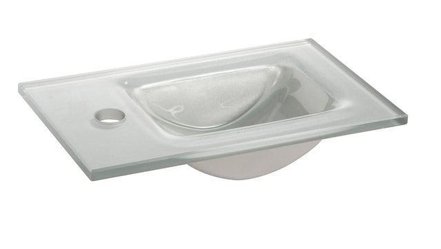 Vasque en verre gris argent l.40 x L.25 cm Tiny 2