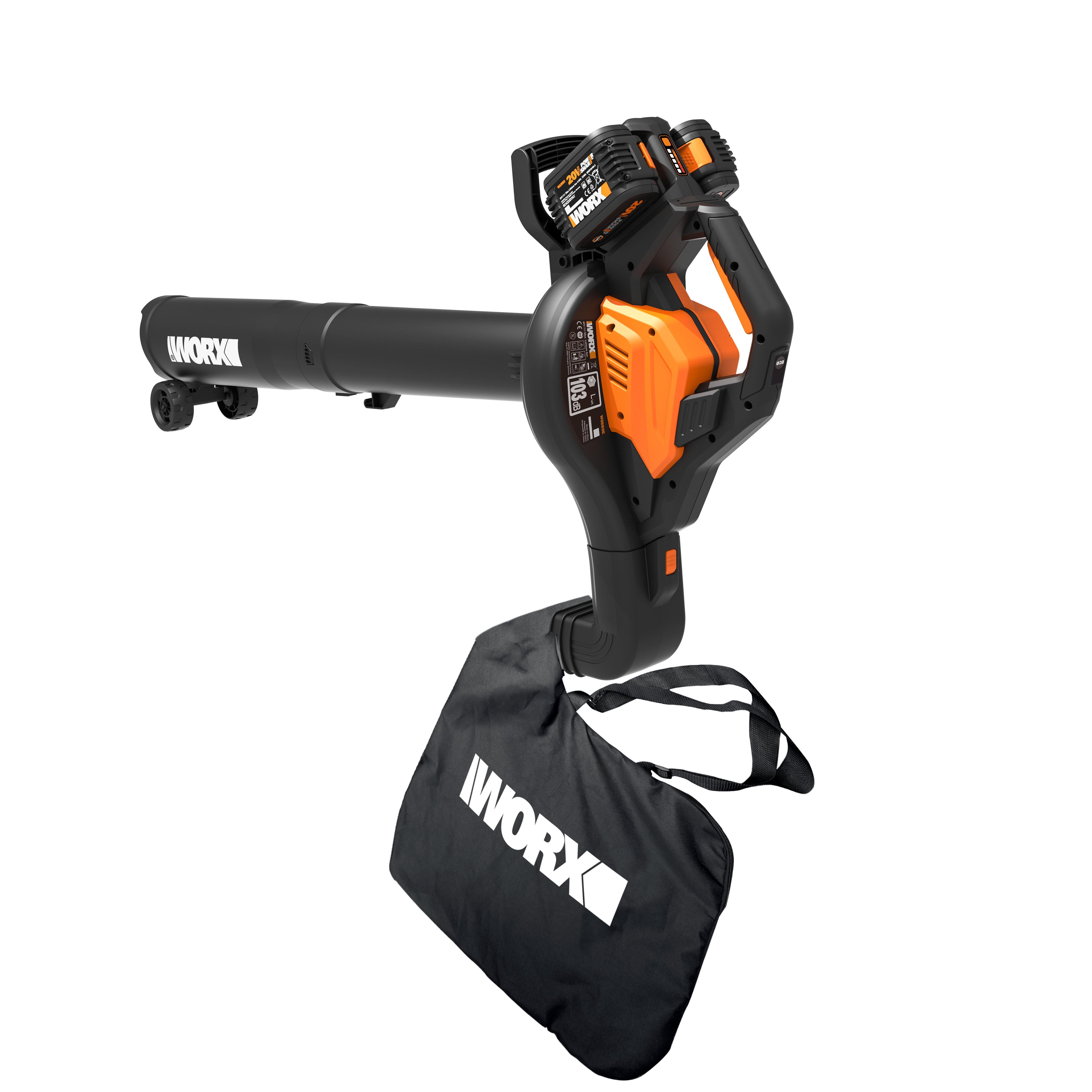Odkurzacz akumulatorowy z dmuchawą do liści 20V 2x4Ah Worx WG583E - 6