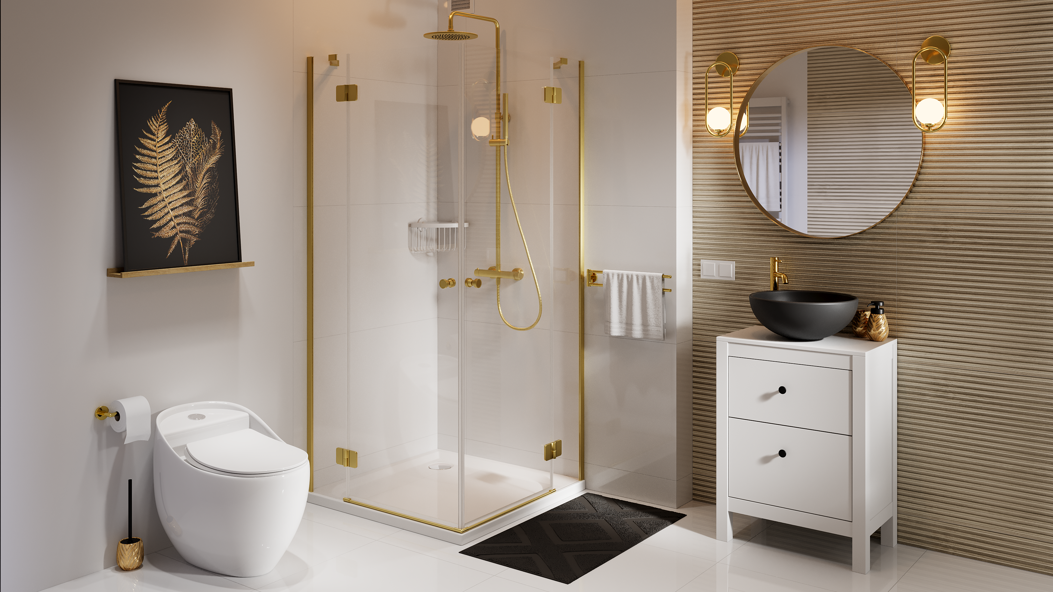 Lustro okrągłe Bria złote śr. 60 cm Inspire - 3