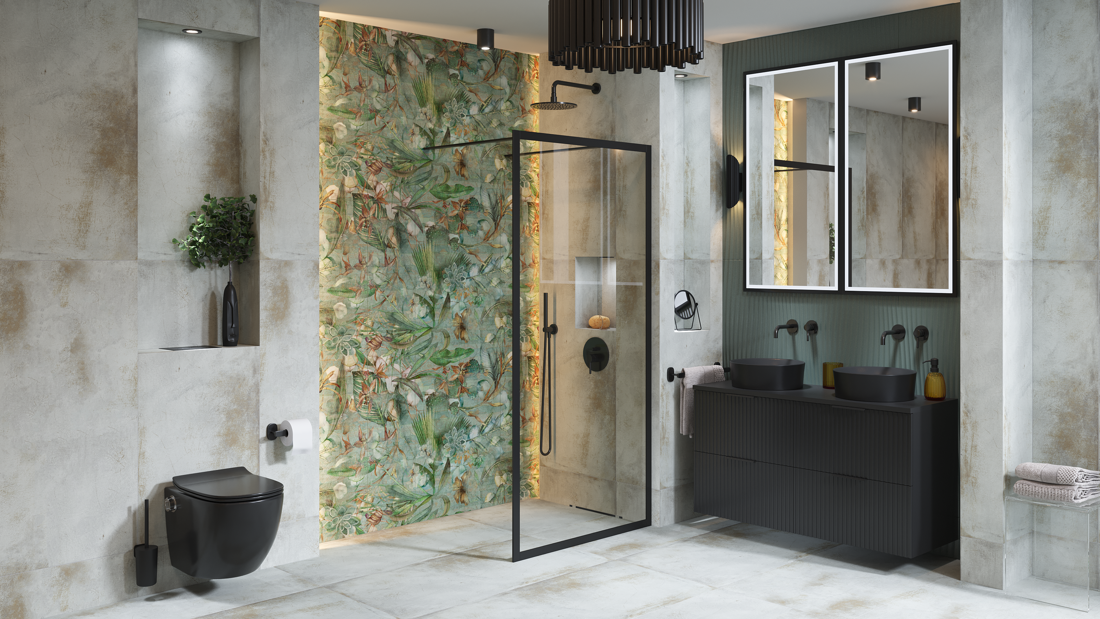 Bateria umywalkowa podtynkowa czarna Simplon Omnires - 2