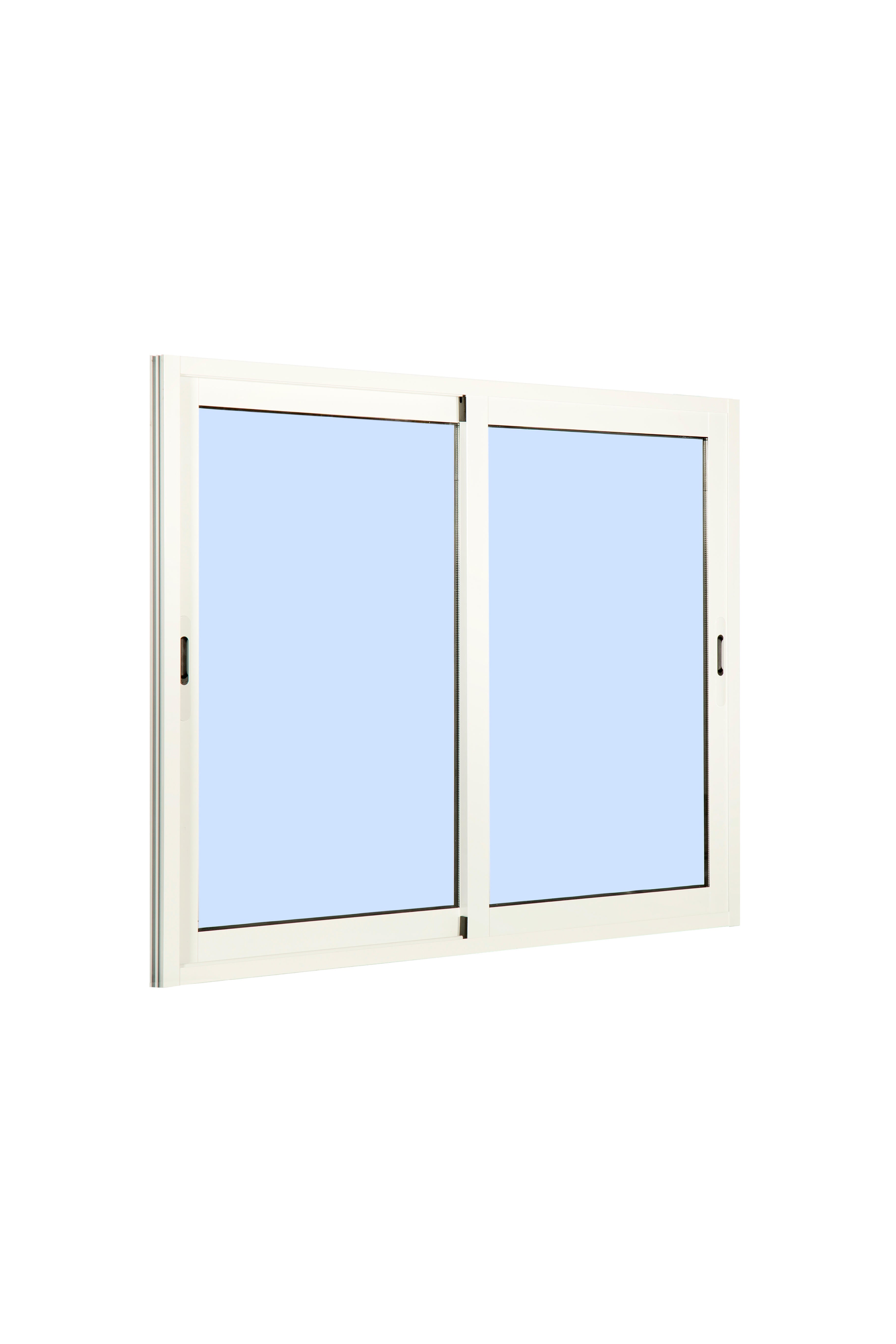 Fenêtre aluminium H.125 x l.120 cm coulissant 2 vantaux blanc - 2