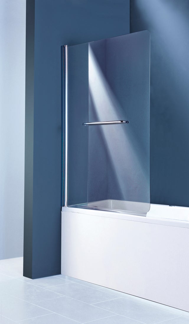 Pare-baignoire verre transparent chromé L.85 x H.140 cm Icy