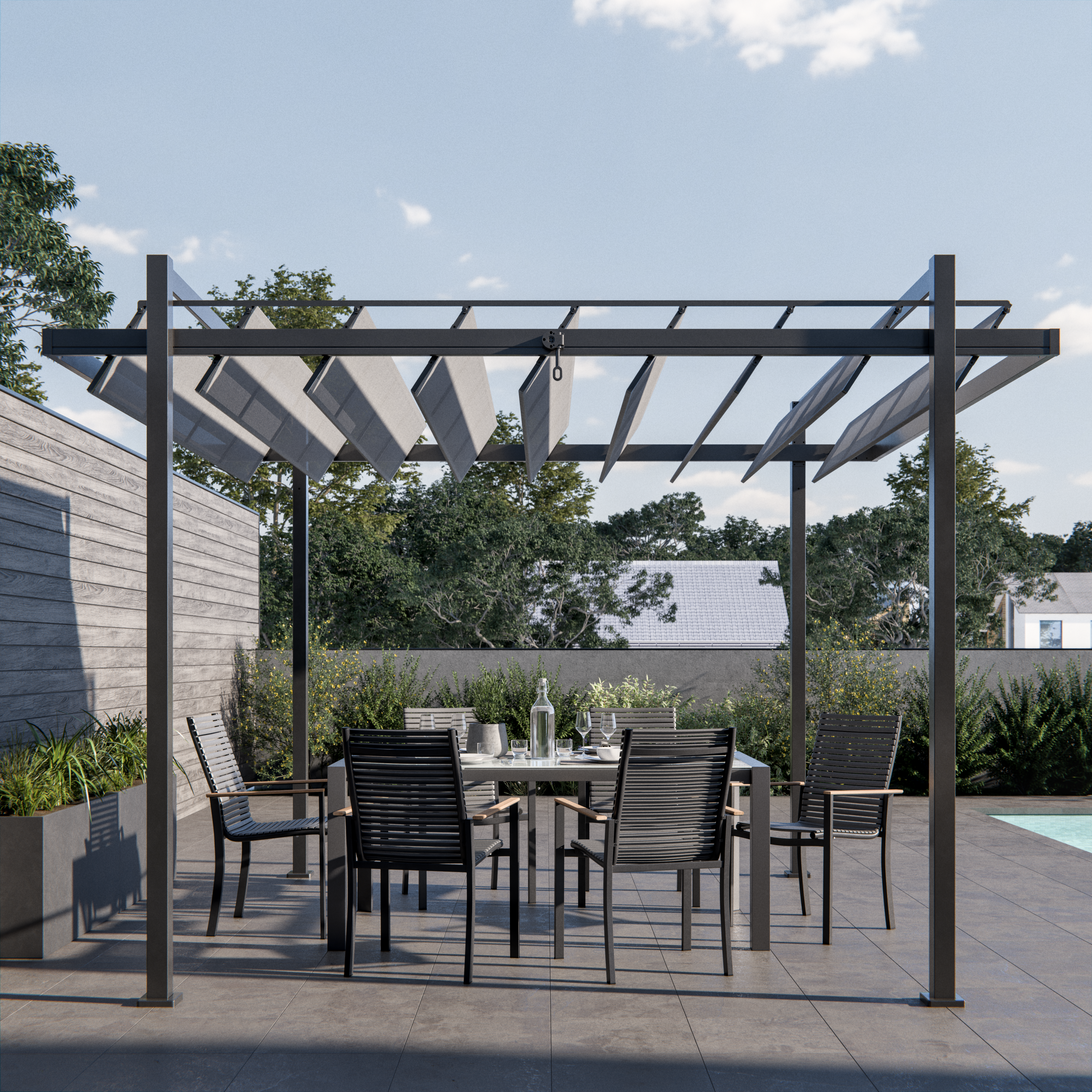 Conjunto de jardín aquila/dora de aluminio antracita para 6 personas