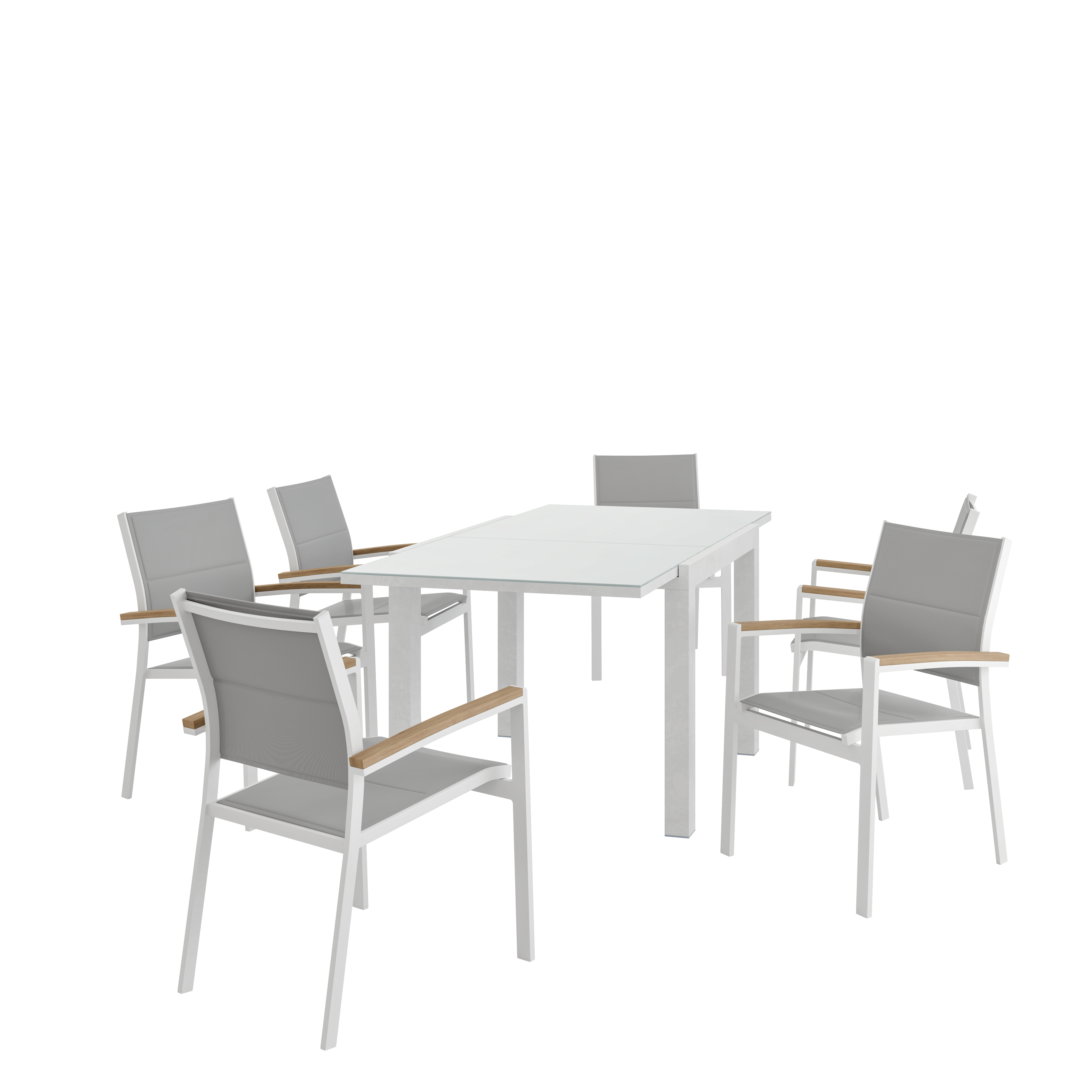 Mesa de alumínio NATERIAL LYRA BRANCO 90/160X90CM - 3
