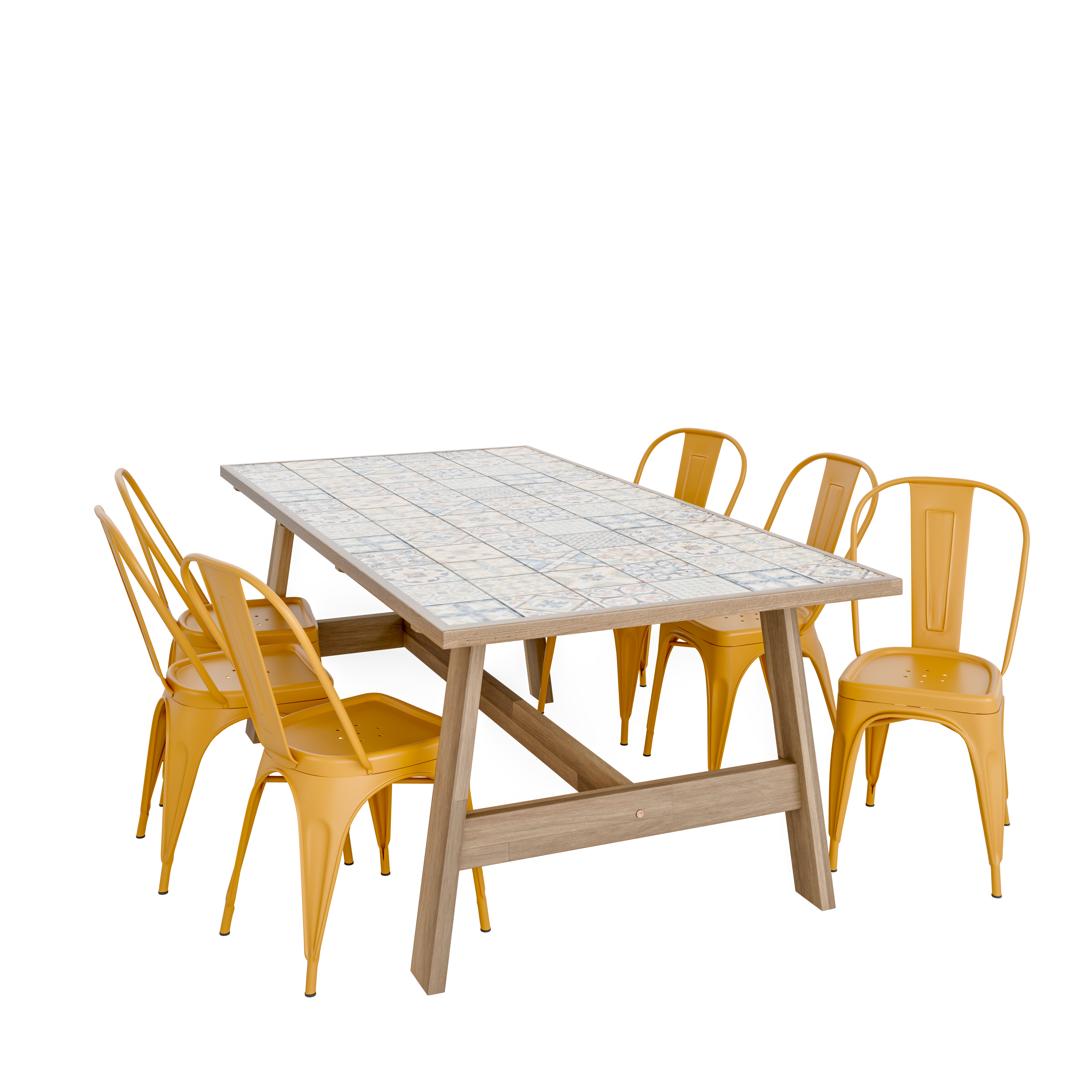 Mesa de jardín extensible de acacia naterial soho 178/250x105.4x75 cm