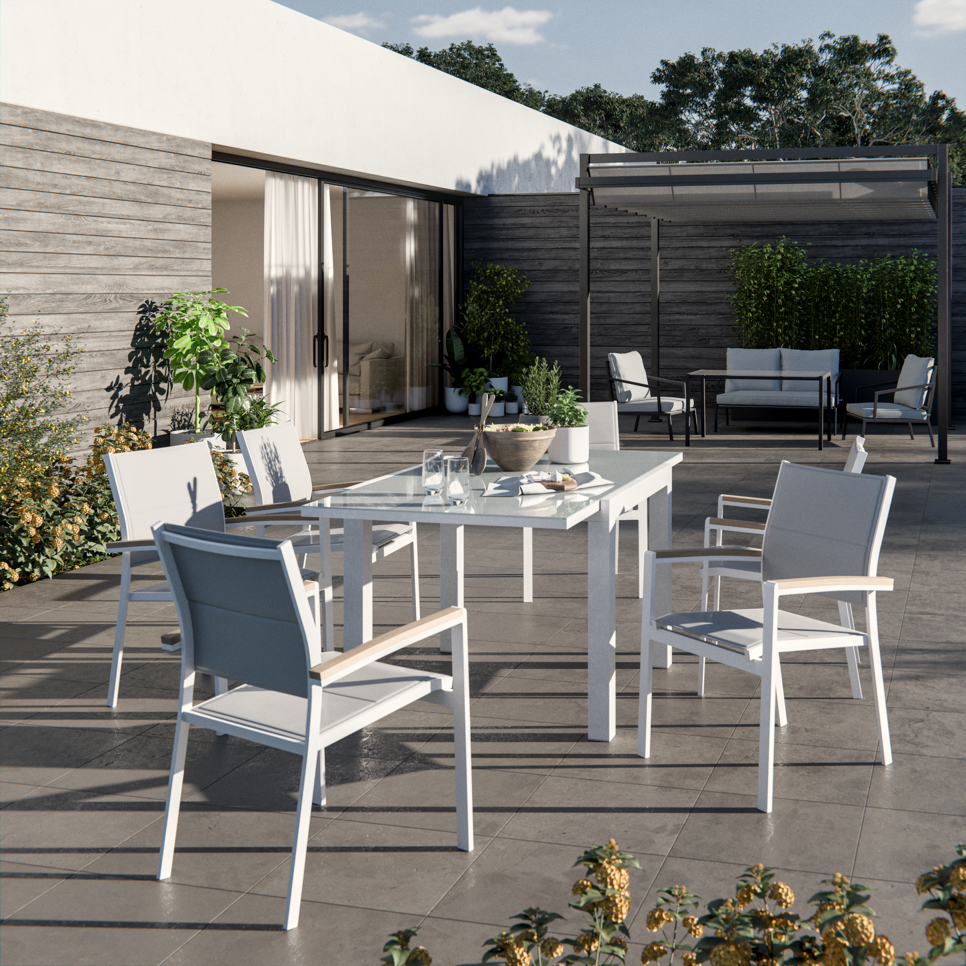 Mesa de alumínio NATERIAL LYRA BRANCO 90/160X90CM - 15