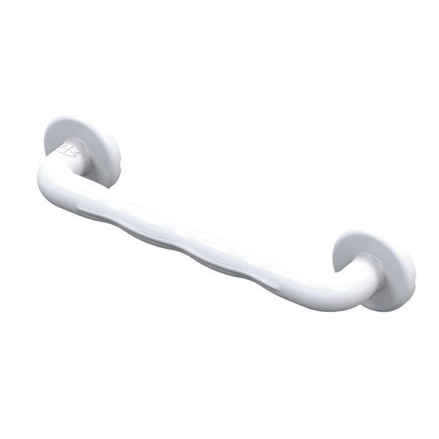 Barre d’appui droite ergonomique 45 cm gainée UPVC blanc - 01610WH-LS AKW